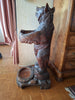 Antique wooden bear sculpture