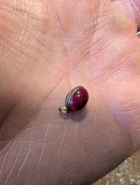 Cherry amber faturan bakelite necklace