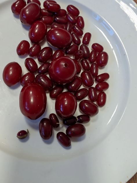 Cherry amber faturan bakelite necklace