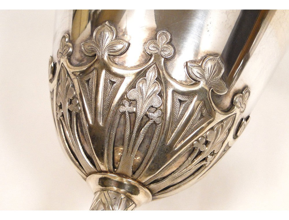 Solid silver gilt and ruby chalice, 19th century