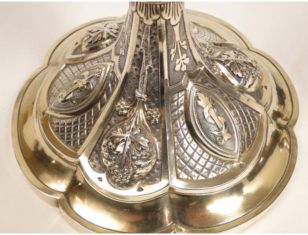 Solid silver gilt and ruby chalice, 19th century