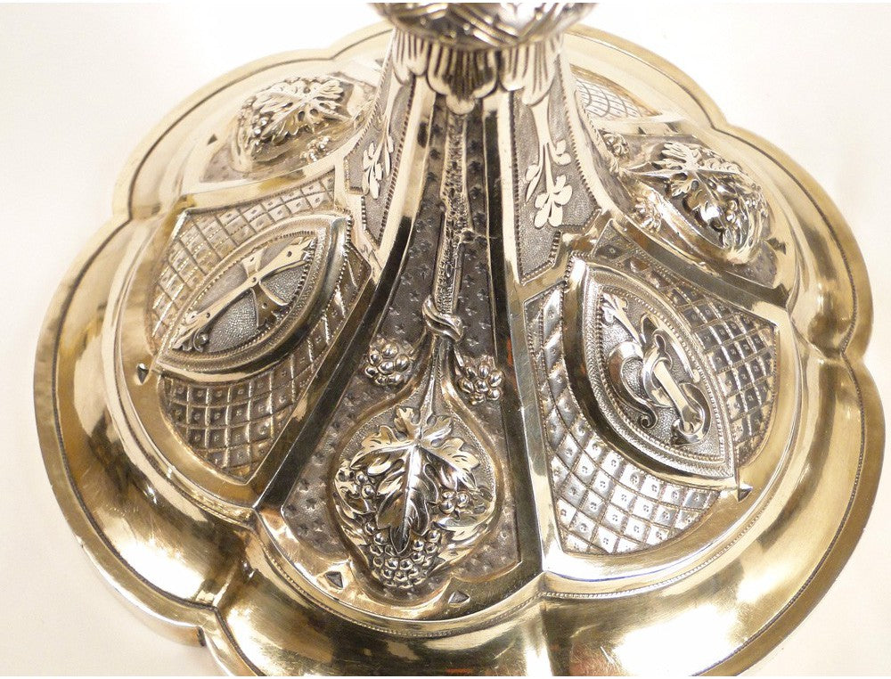 Solid silver gilt and ruby chalice, 19th century