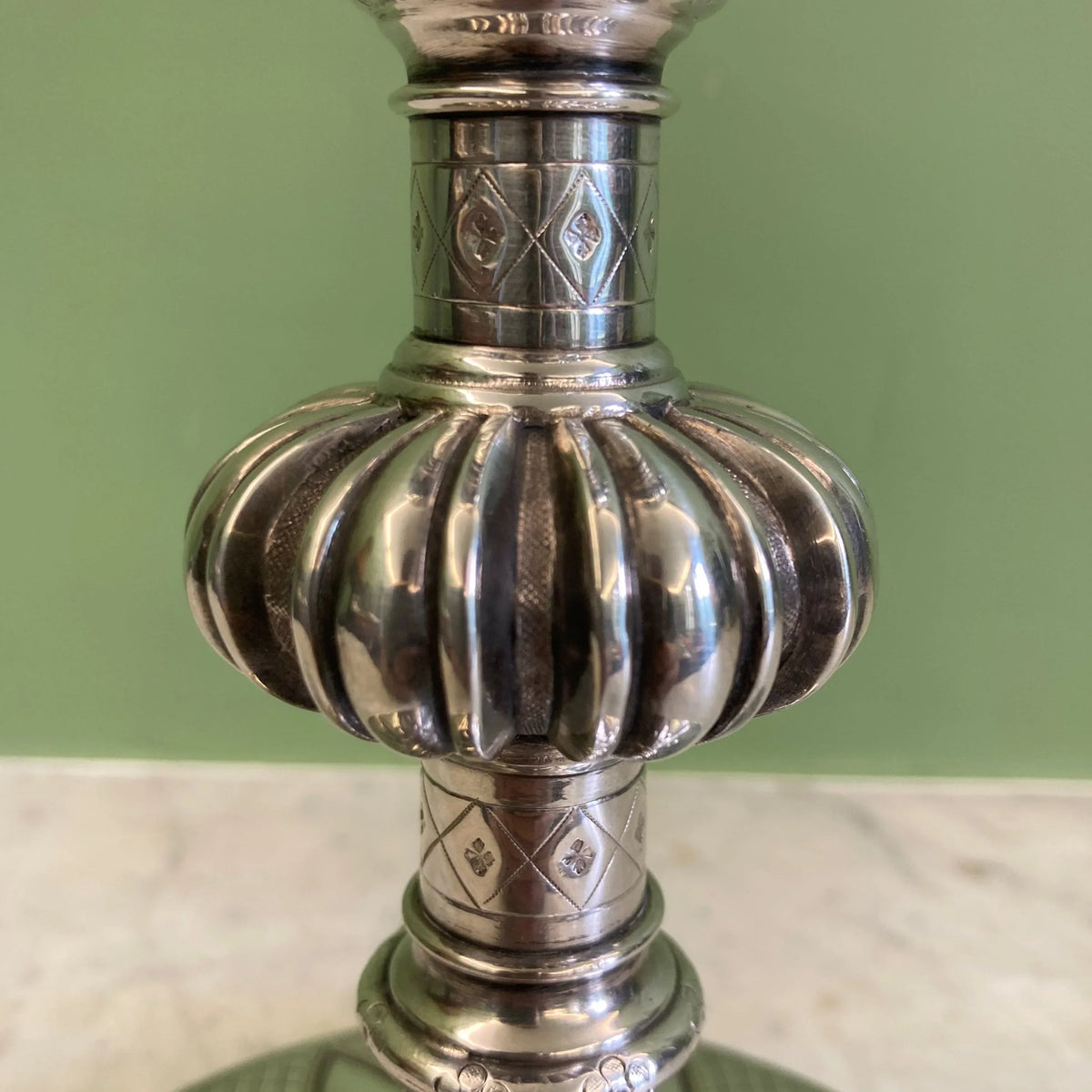 Late 19th-century solid silver and vermeil neo-Gothic chalice. Favier workshop.