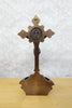 Holy water font with crucifix - Catholic altar decoration, wall-mounted or tabletop holy water holder, religious gift