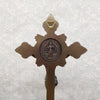 Holy water font with crucifix - Catholic altar decoration, wall-mounted or tabletop holy water holder, religious gift