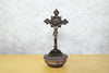 Holy water font with crucifix - Catholic altar decoration, wall-mounted or tabletop holy water holder, religious gift