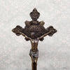 Holy water font with crucifix - Catholic altar decoration, wall-mounted or tabletop holy water holder, religious gift