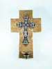 Holy water stoup, Limoges enamel on bronze, by Emile Bouasse, solid bronze back, marble base, circa 1870
