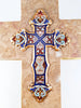 Holy water stoup, Limoges enamel on bronze, by Emile Bouasse, solid bronze back, marble base, circa 1870