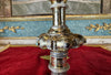 Chased vermeil chalice decorated with colored stone cabochons - 19th century