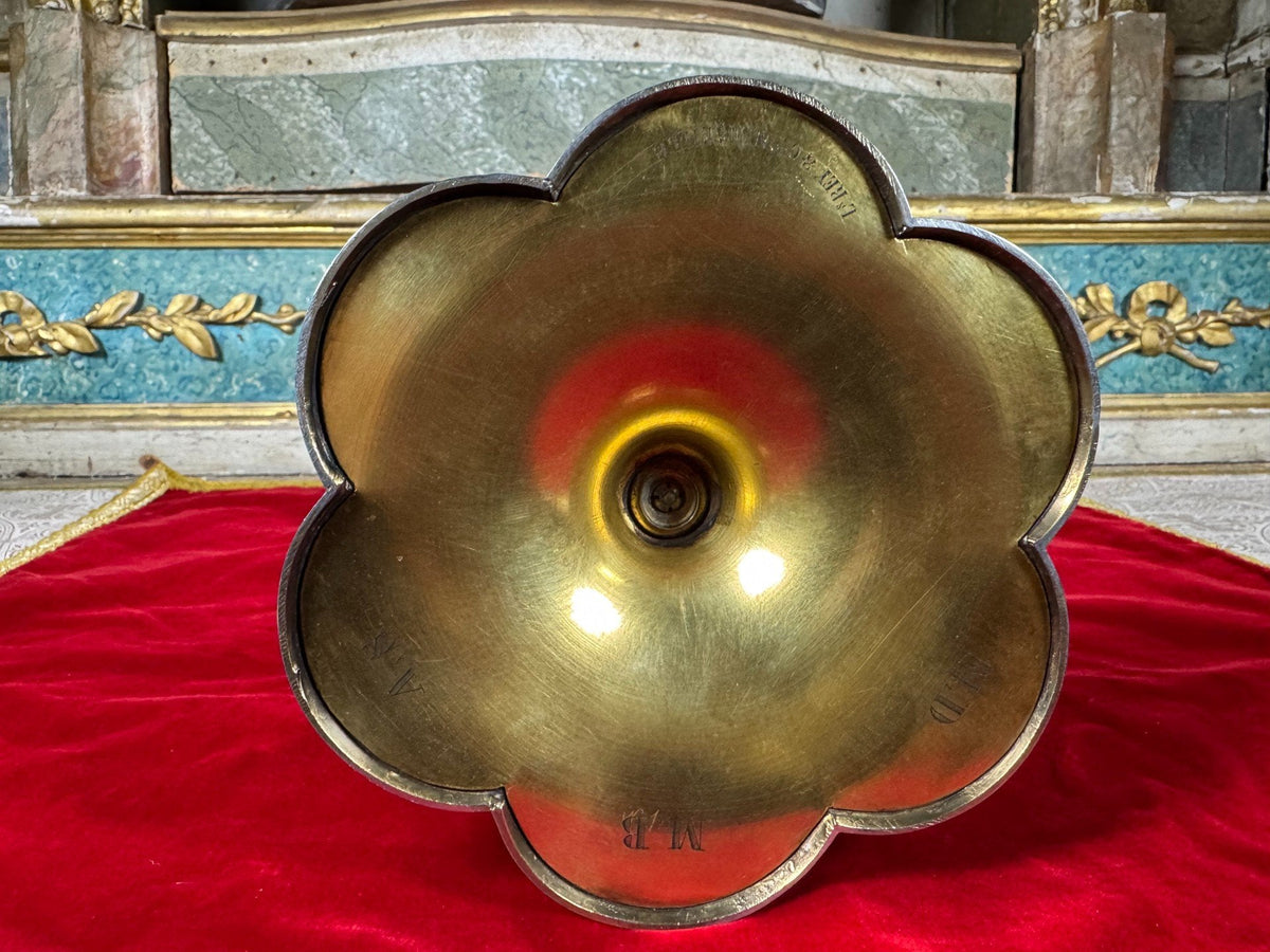 Chased vermeil chalice decorated with colored stone cabochons - 19th century