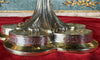 Chased vermeil chalice decorated with colored stone cabochons - 19th century