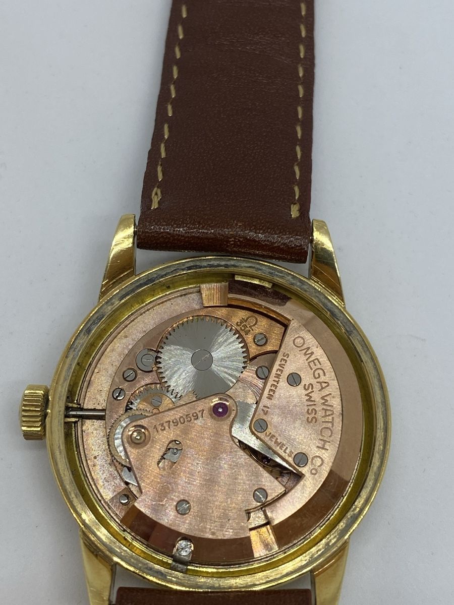 Vintage Omega Seamaster Automatic Bumper 18k Gold Watch