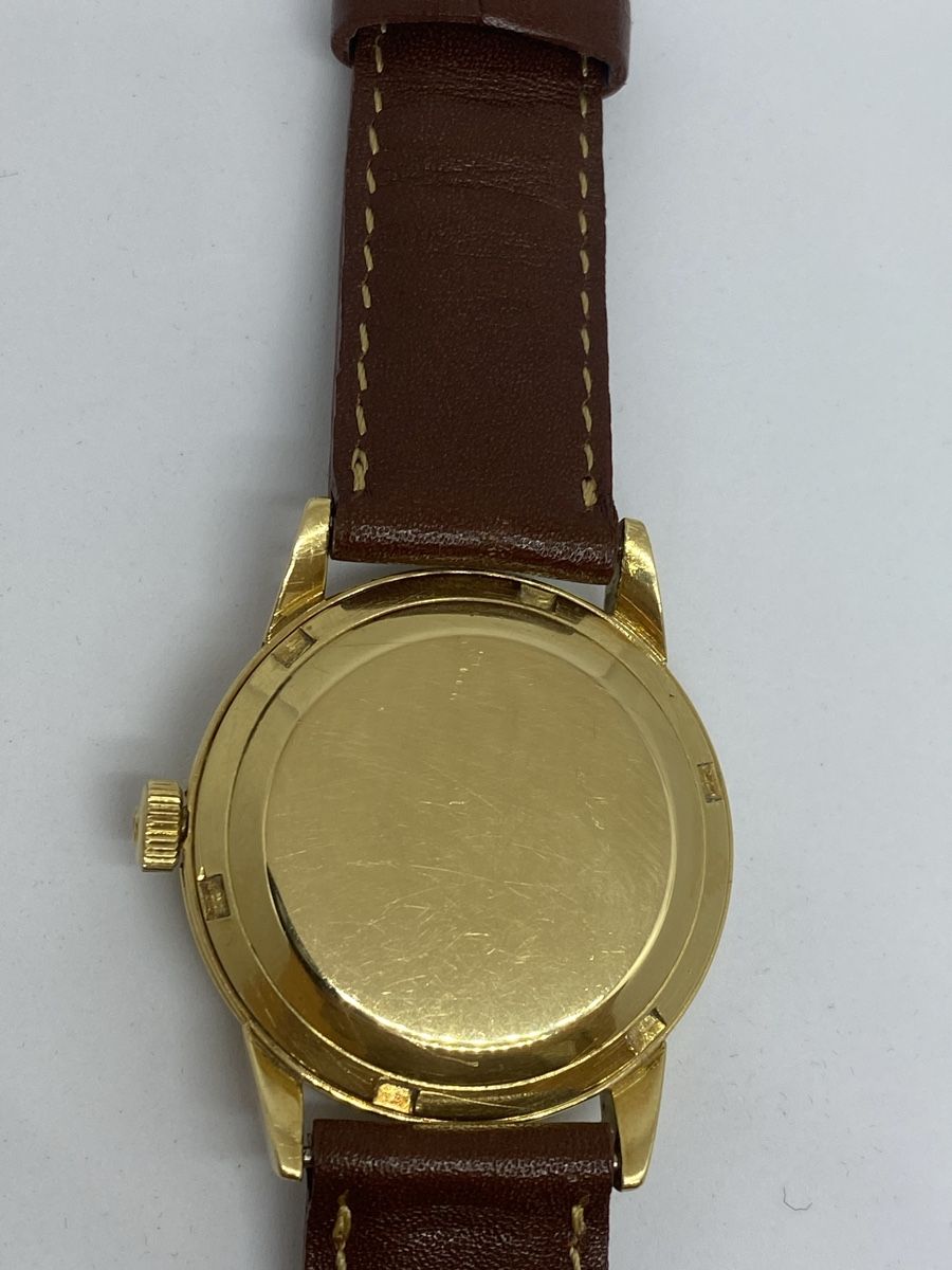 Vintage Omega Seamaster Automatic Bumper 18k Gold Watch