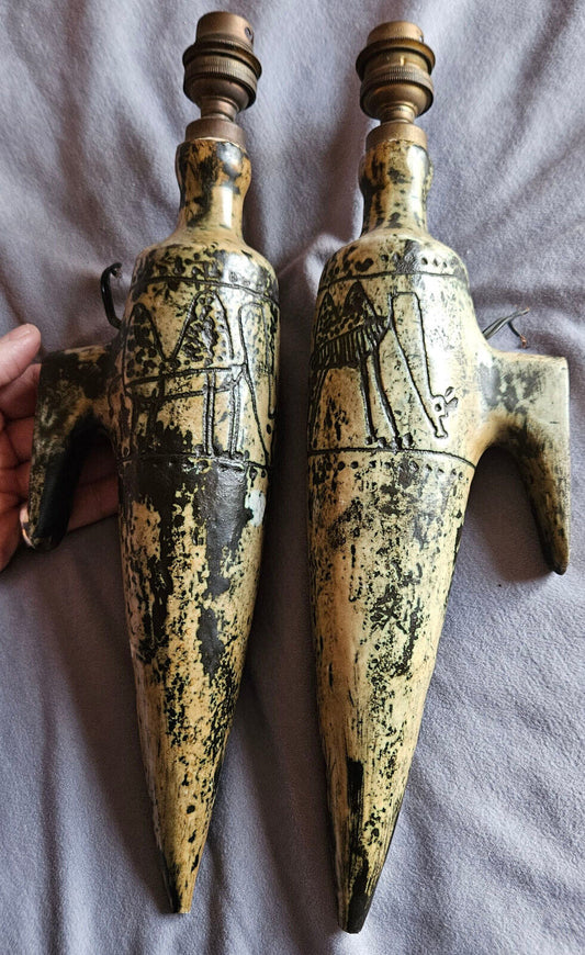 Pair of vintage amphora wall sconces