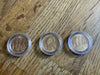 Set of 3 gold 20 francs Napoleon coins.