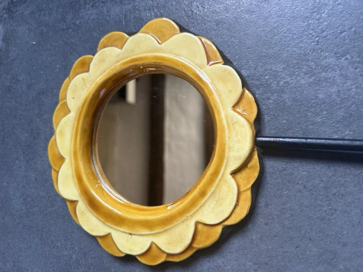 Mithé Espelt hand mirror 1960s, Mithé Espelt ceramic 1950s 1960s