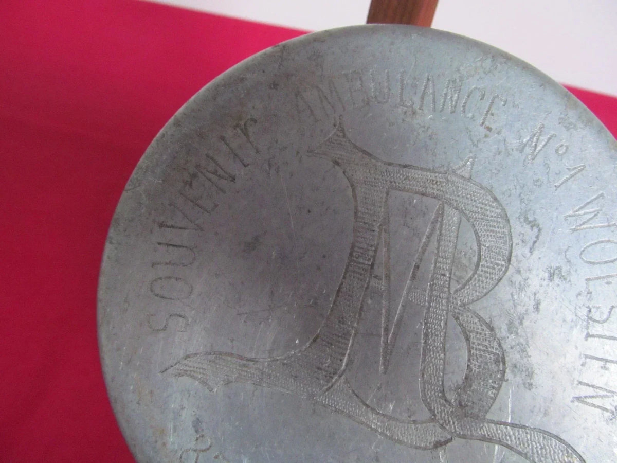 Engraved mess tin French soldier medic trench art WWI Yser poilu Adrian