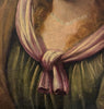 Tableau ancien huile portrait femme reine bijoux renaissance fontaine bleau xvie