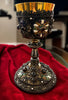 Austro-Hungarian solid 925 silver chalice, silver-gilt, enamel, and fine pearls