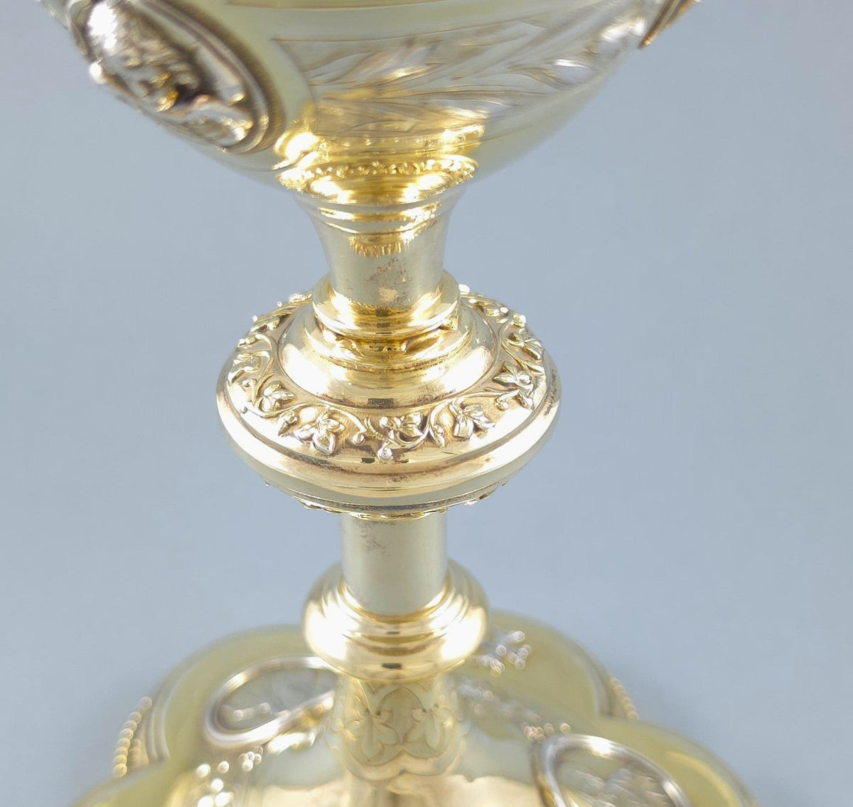 19th-century solid silver vermeil chalice by Demarquet Frères