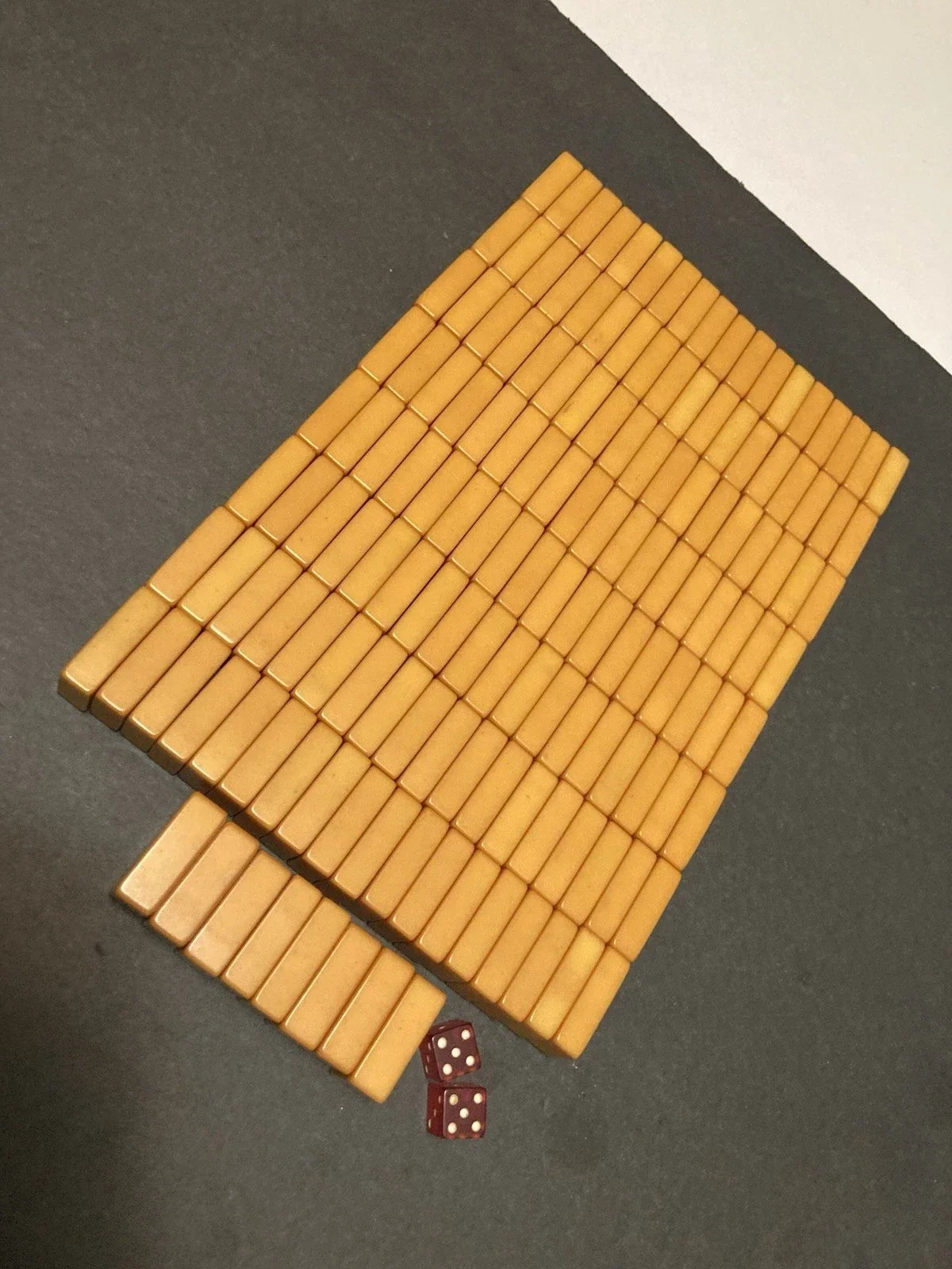 Vintage 1930s bakelite tiles, 152 pieces, late 1938, Macy brand