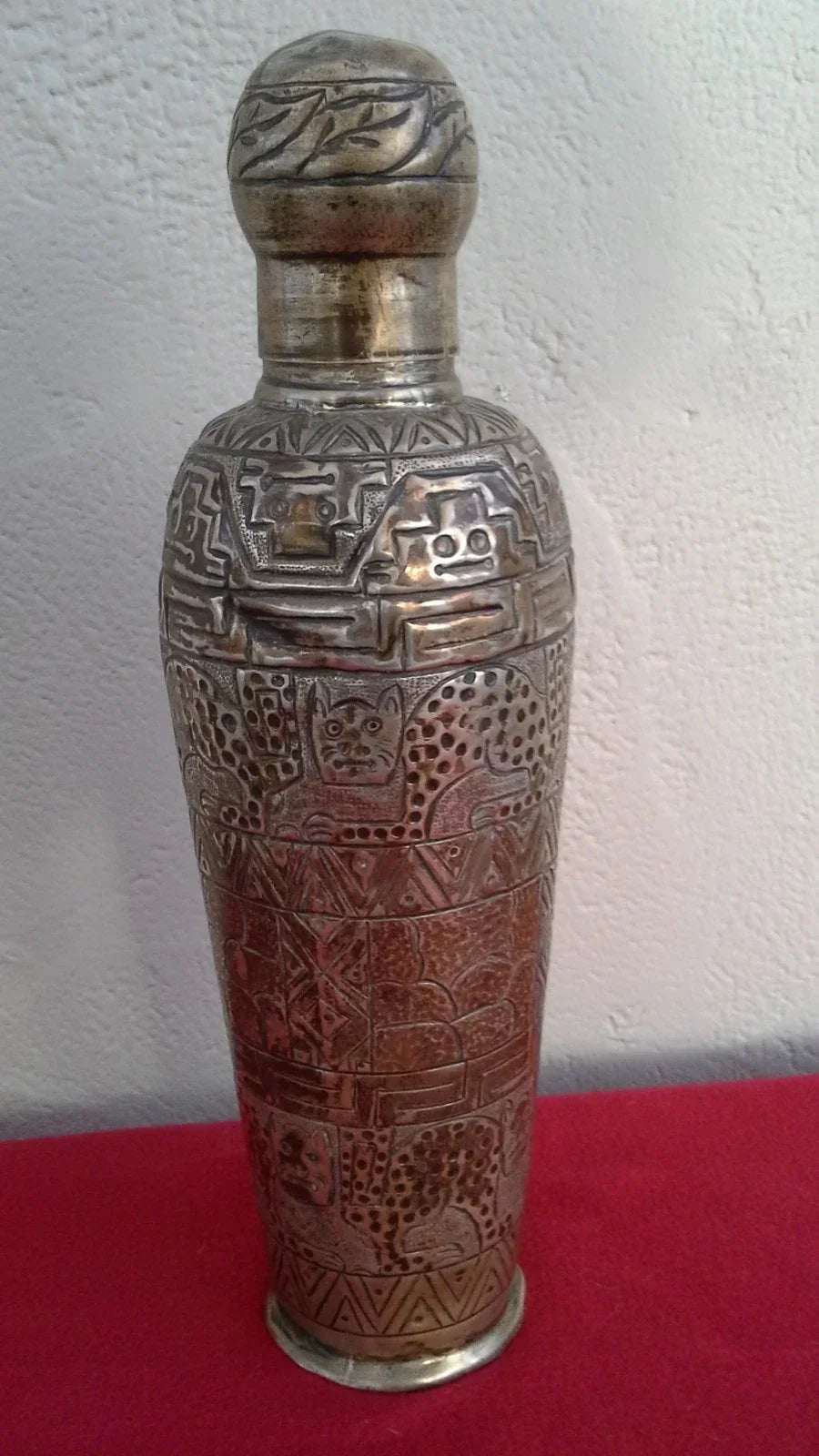 Antique Peruvian 925 sterling silver cocktail shaker FPC