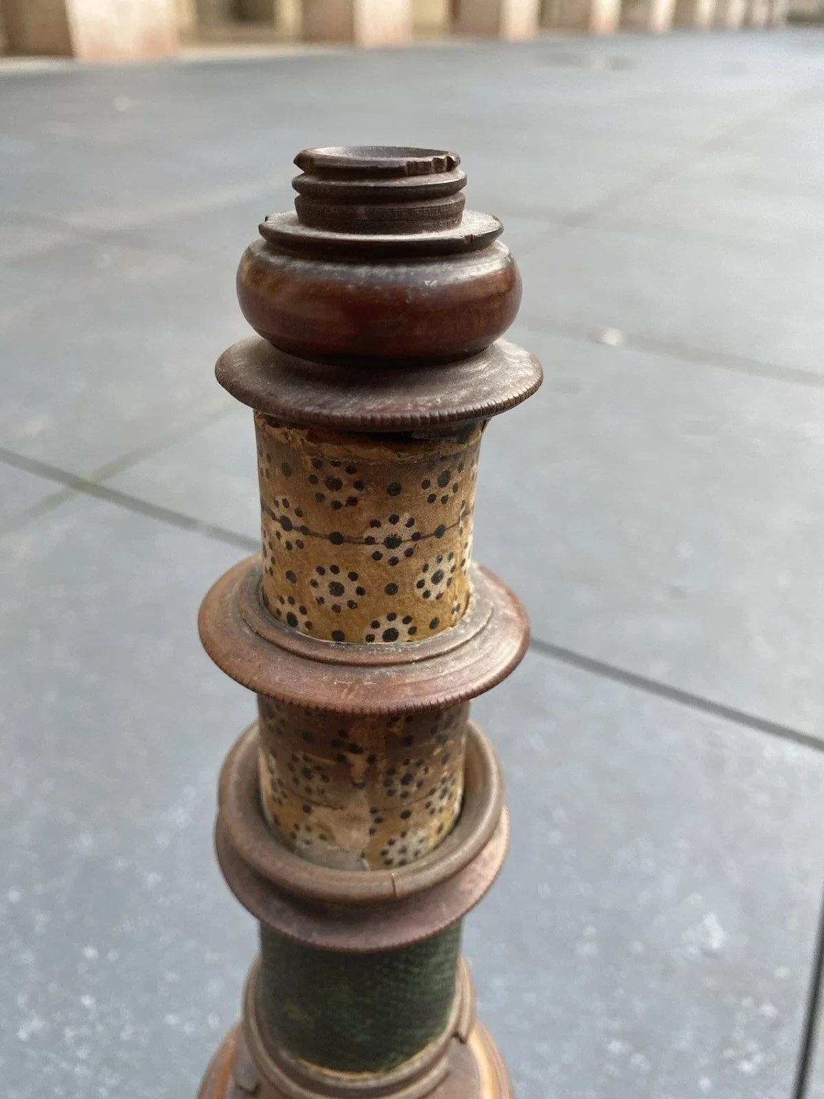 Antique 18th-century Nuremberg wooden microscope