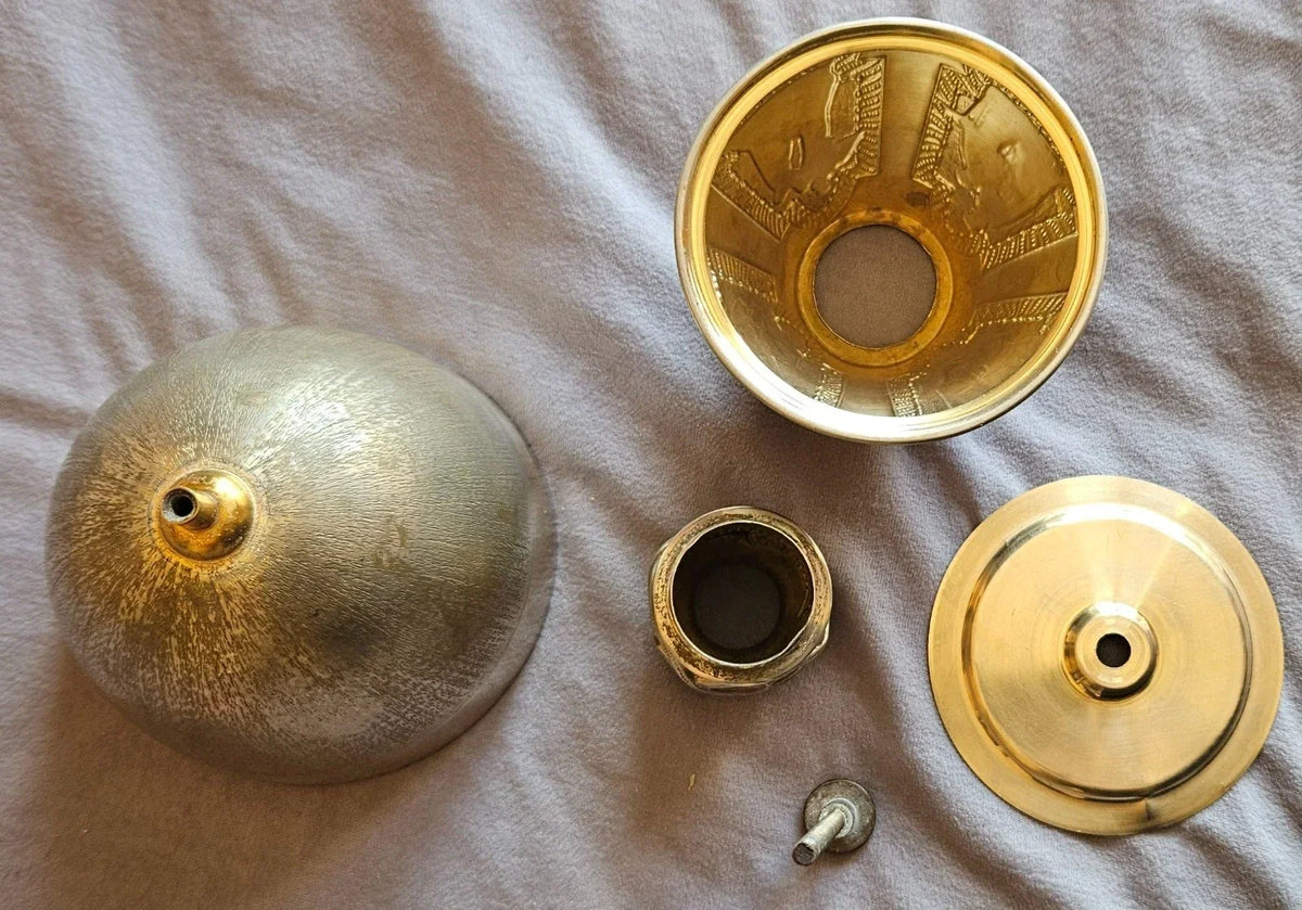Solid silver Italian chalice with remains of vermeil gilding