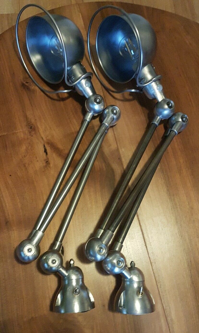 Set of 2 industrial Jielde 3-arm lamps