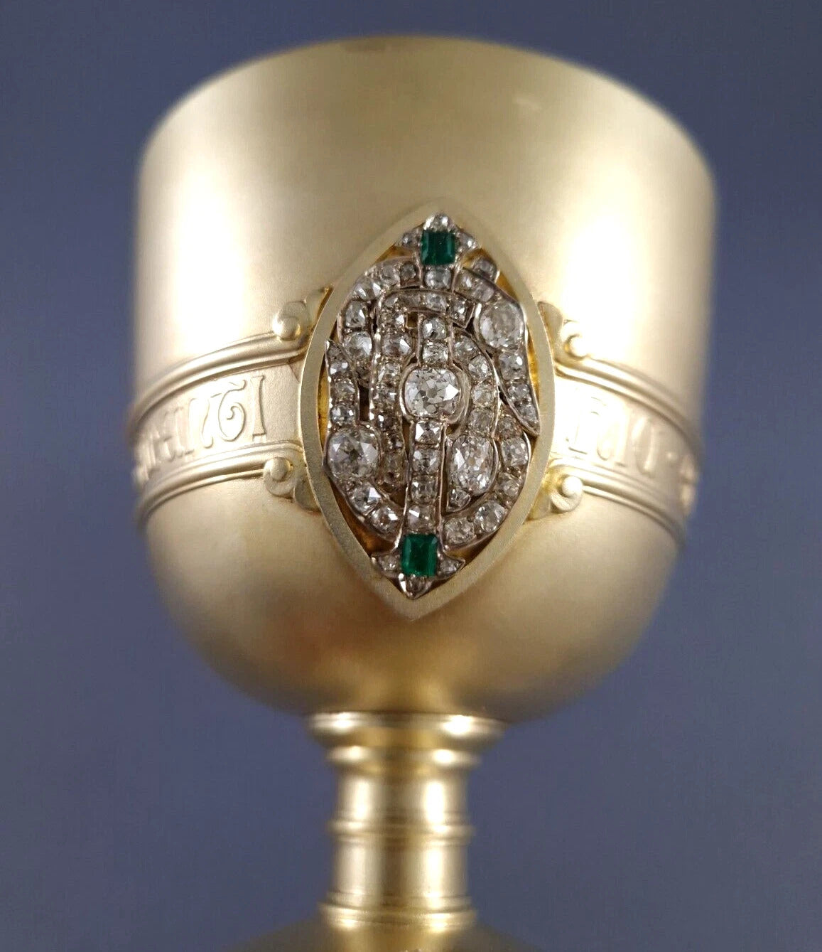 Froment-Meurice solid silver gilded chalice