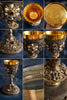 Austro-Hungarian solid 925 silver chalice, silver-gilt, enamel, and fine pearls