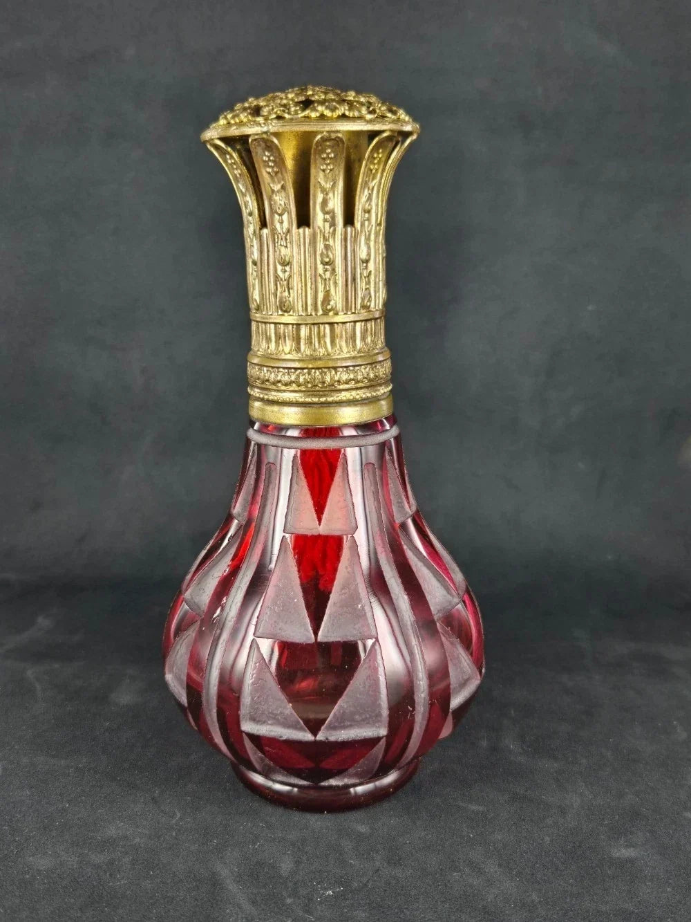Antique signed Saint Louis crystal Lampe Berger