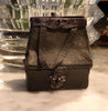Rare and antique leather travel bag for Bleuette Jumeau Bru doll, circa 1900 HT
