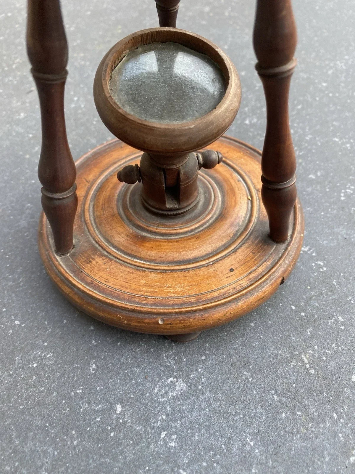 Antique 18th-century Nuremberg wooden microscope