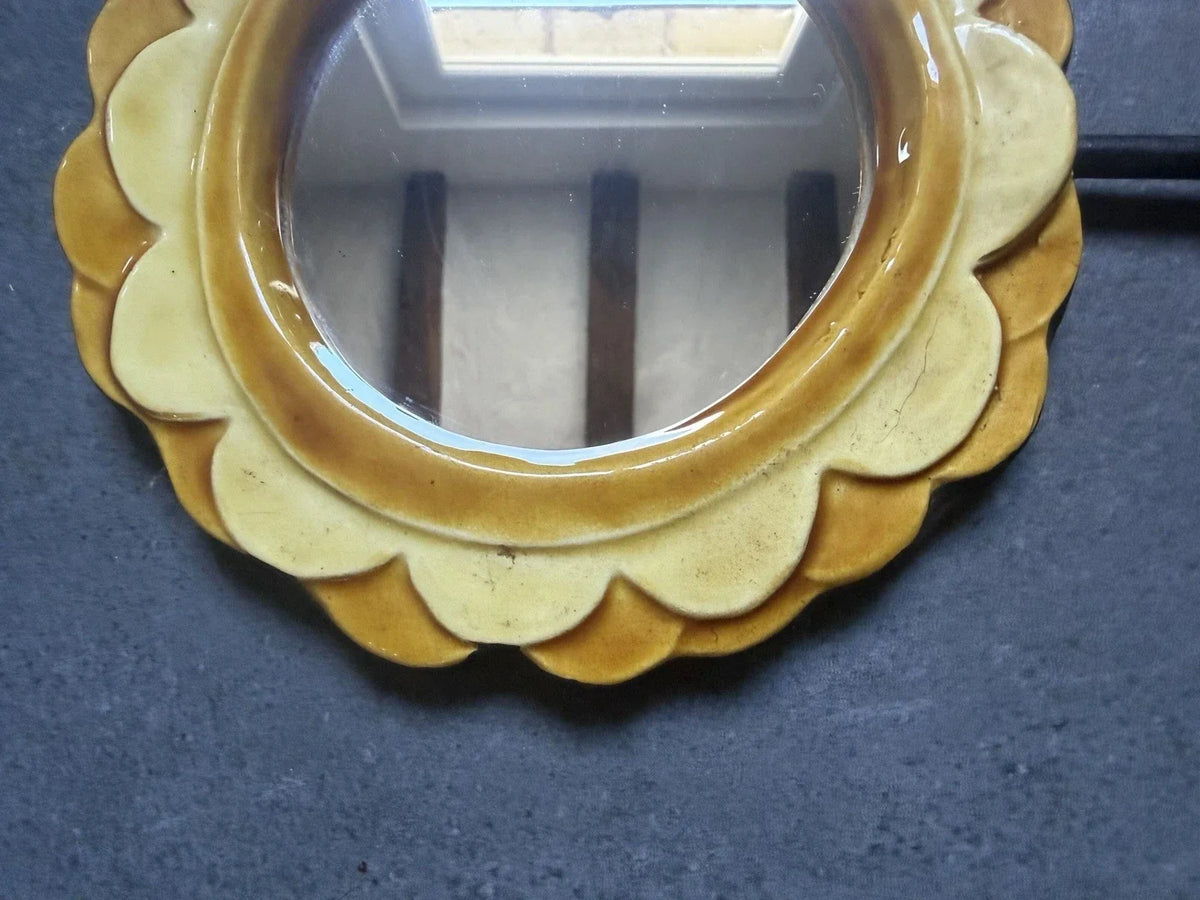 Mithé Espelt hand mirror 1960s, Mithé Espelt ceramic 1950s 1960s