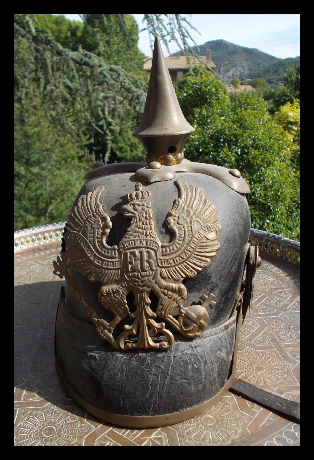 Antique German Pickelhaube marked 1870 WWI 14-18