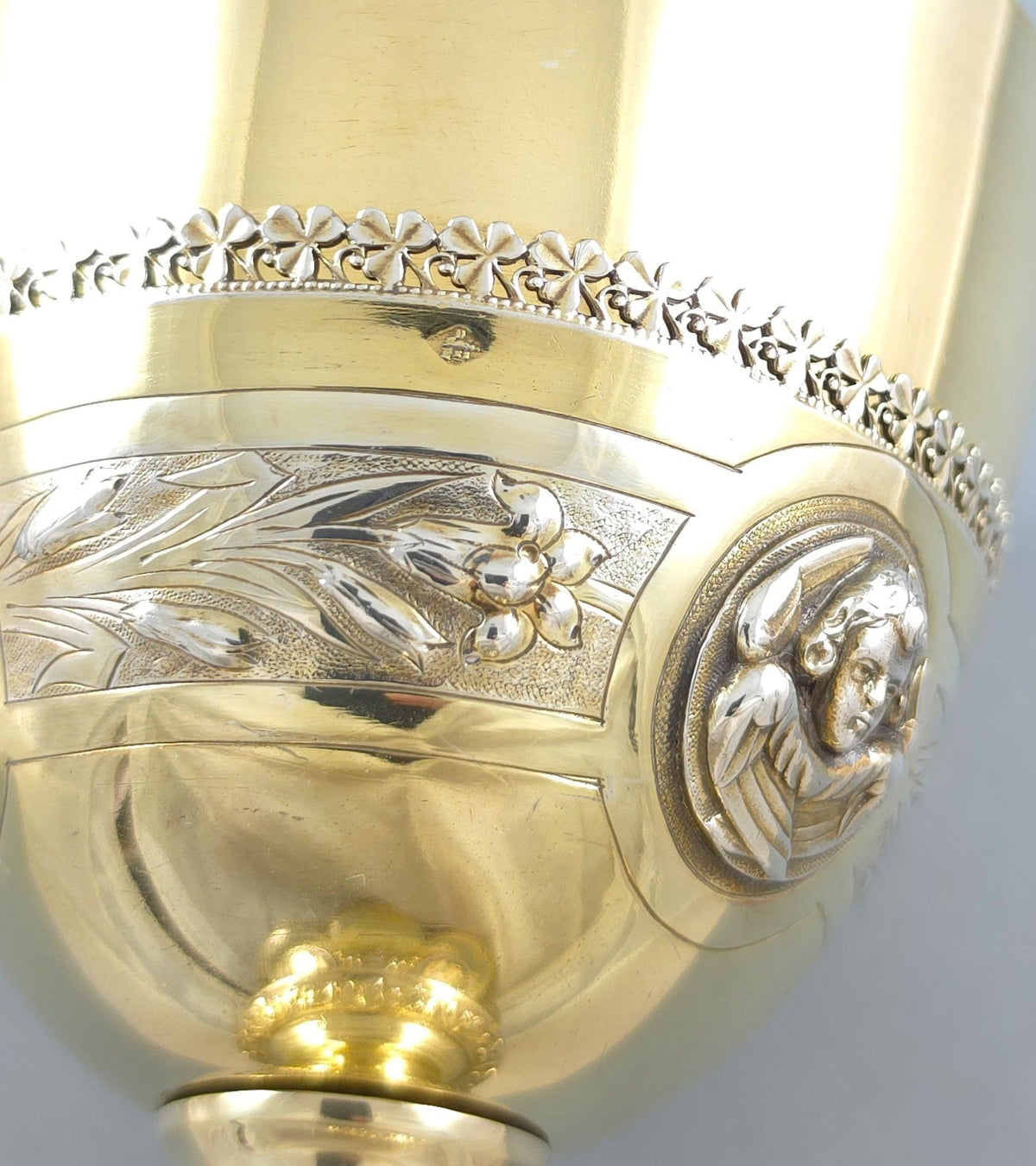 19th-century solid silver vermeil chalice by Demarquet Frères