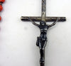 Antique large rosary made of faceted coral beads and solid silver, weight 36 g
