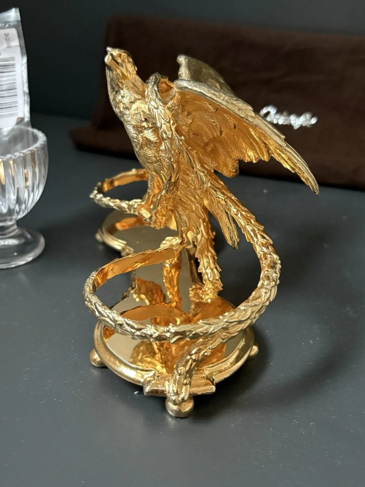 24-karat gold-plated salt cellar by Maison Christofle Aigle