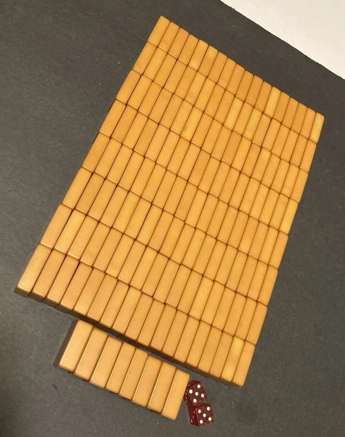 Vintage 1930s bakelite tiles, 152 pieces, late 1938, Macy brand