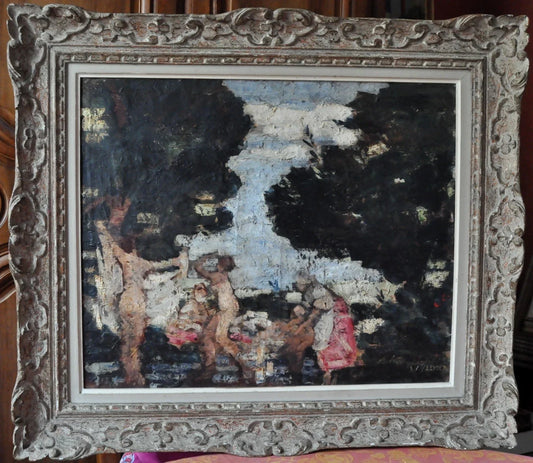 Louis Leydet painting "The Bathers," Provençal School