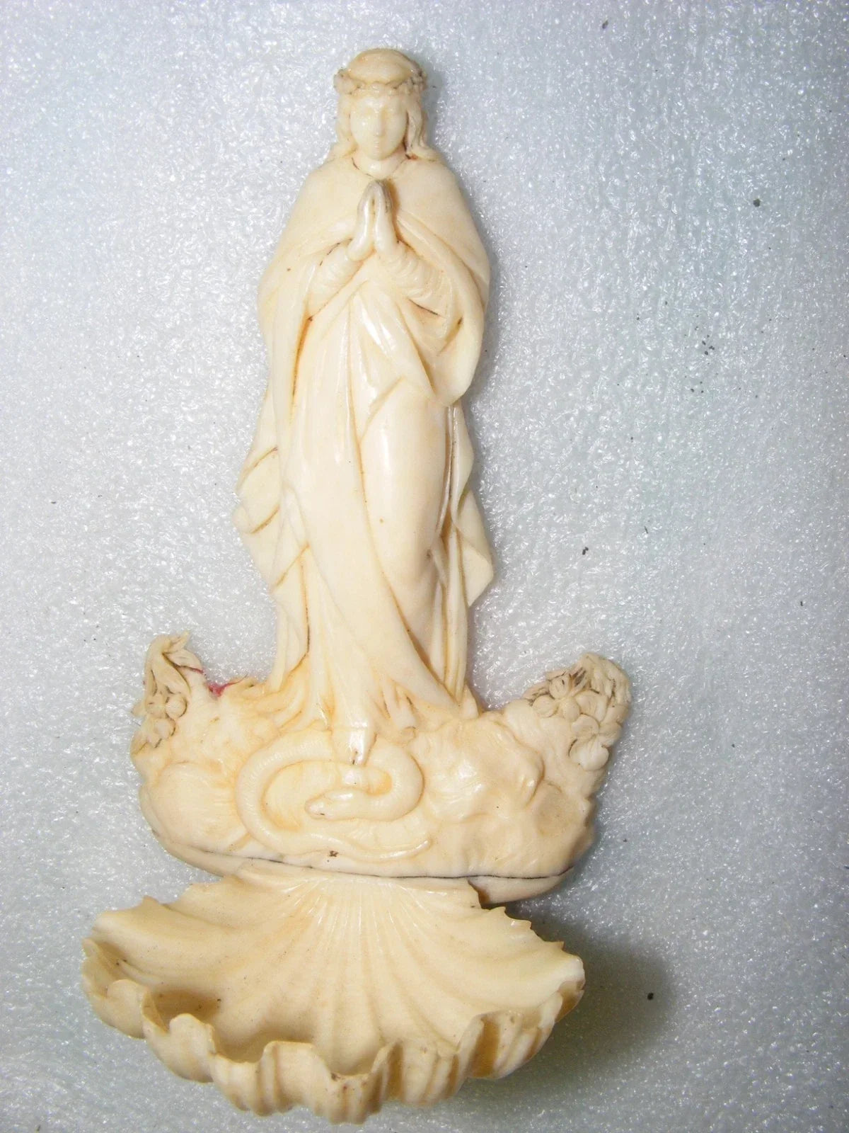Ancien bénitier  vierge religieux napoléon III