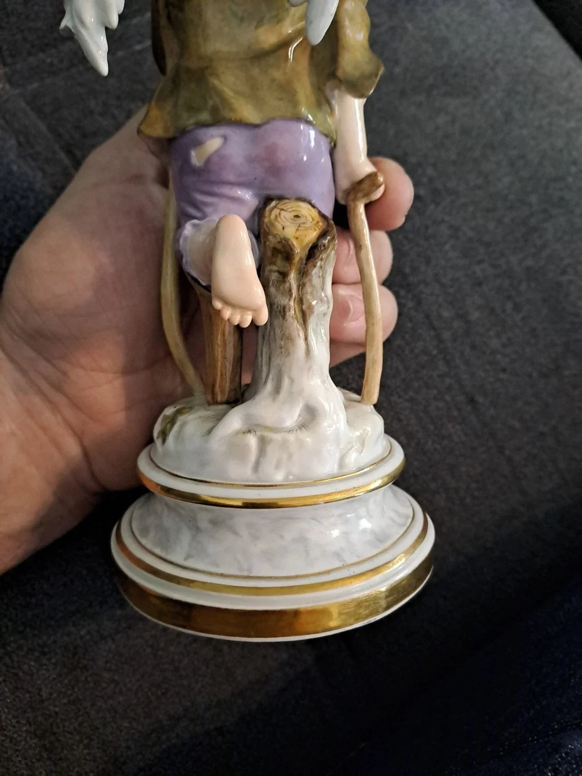 Antique Sculpture Subject Angel Statue Meissen Porcelain Germany 18th 19th Century