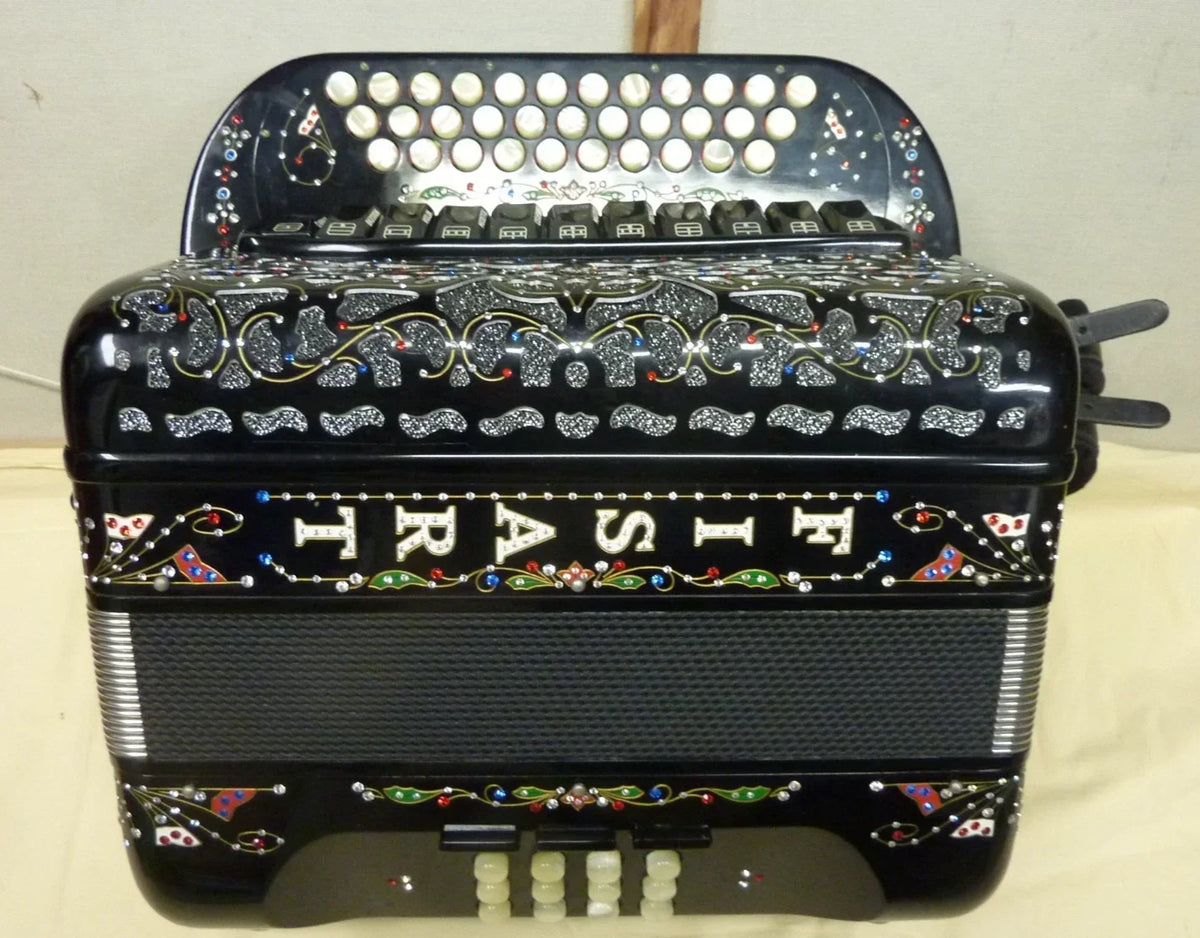Rare and magnificent antique FISART diatonic accordion