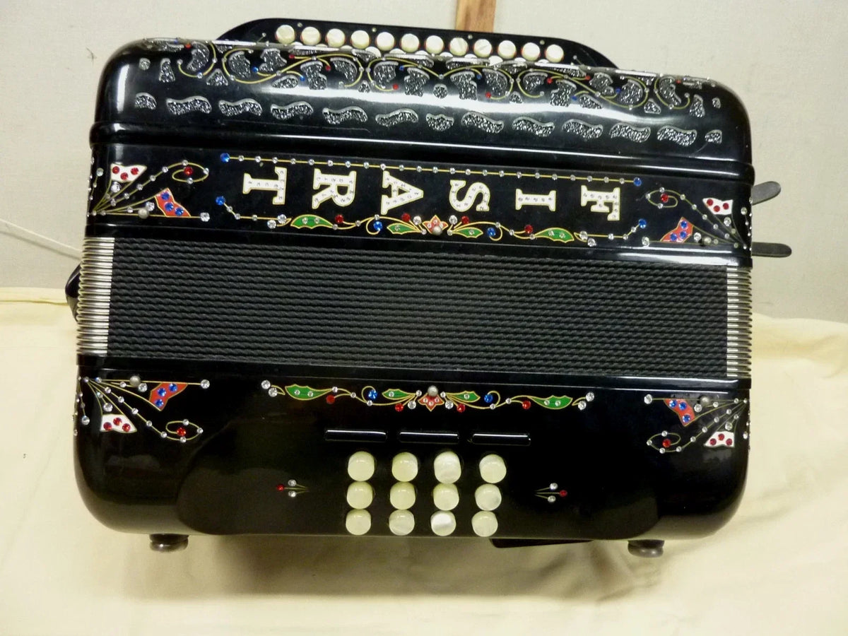 Rare and magnificent antique FISART diatonic accordion