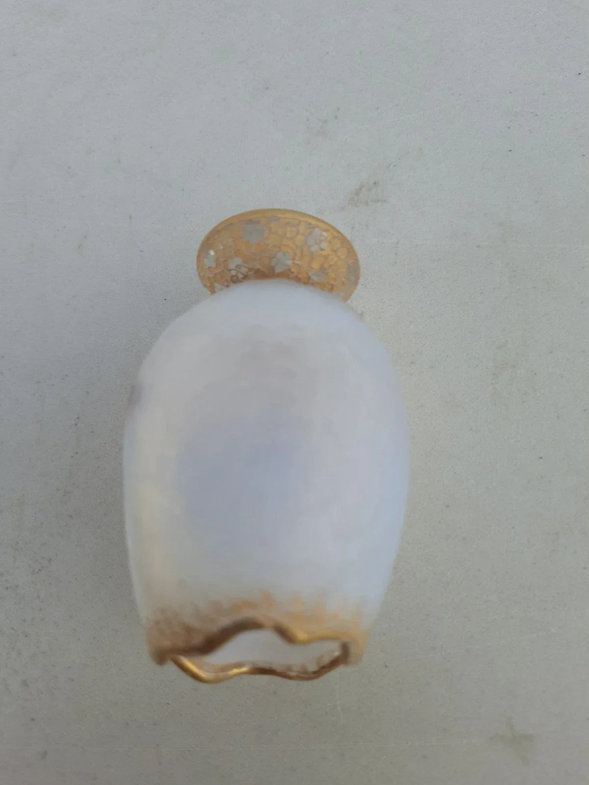 Rare Antique Small Daum Nancy Goose Girl Frosted Glass Vase. Gold Trimmed.
