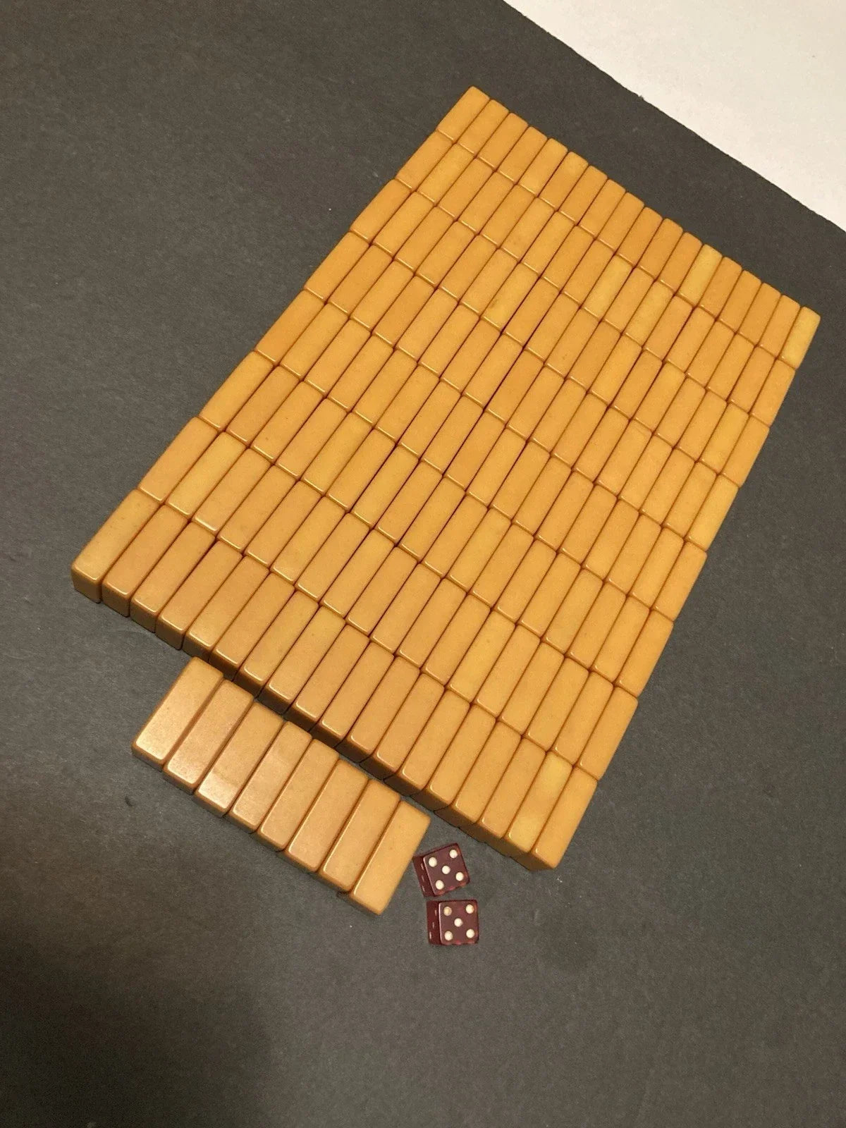 Vintage 1930s bakelite tiles, 152 pieces, late 1938, Macy brand