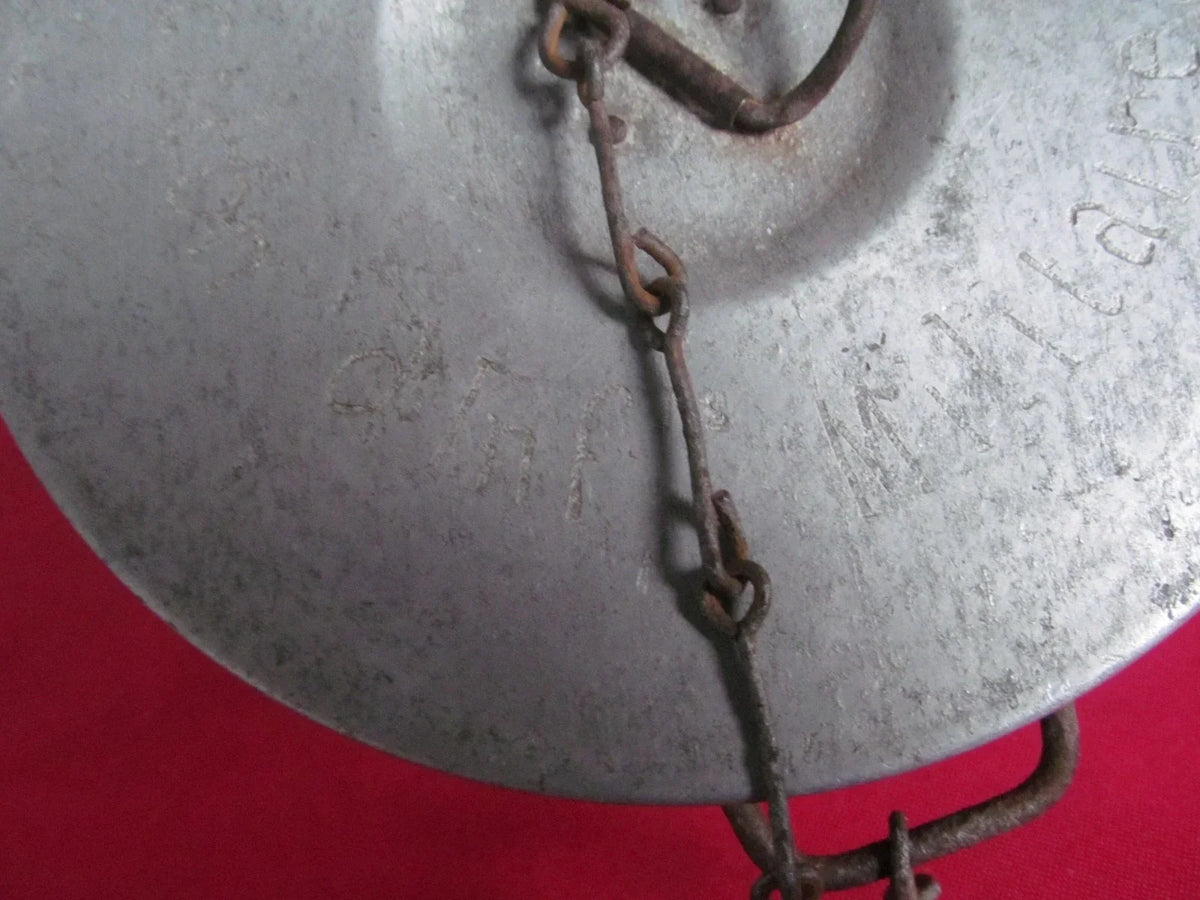 Engraved mess tin French soldier medic trench art WWI Yser poilu Adrian