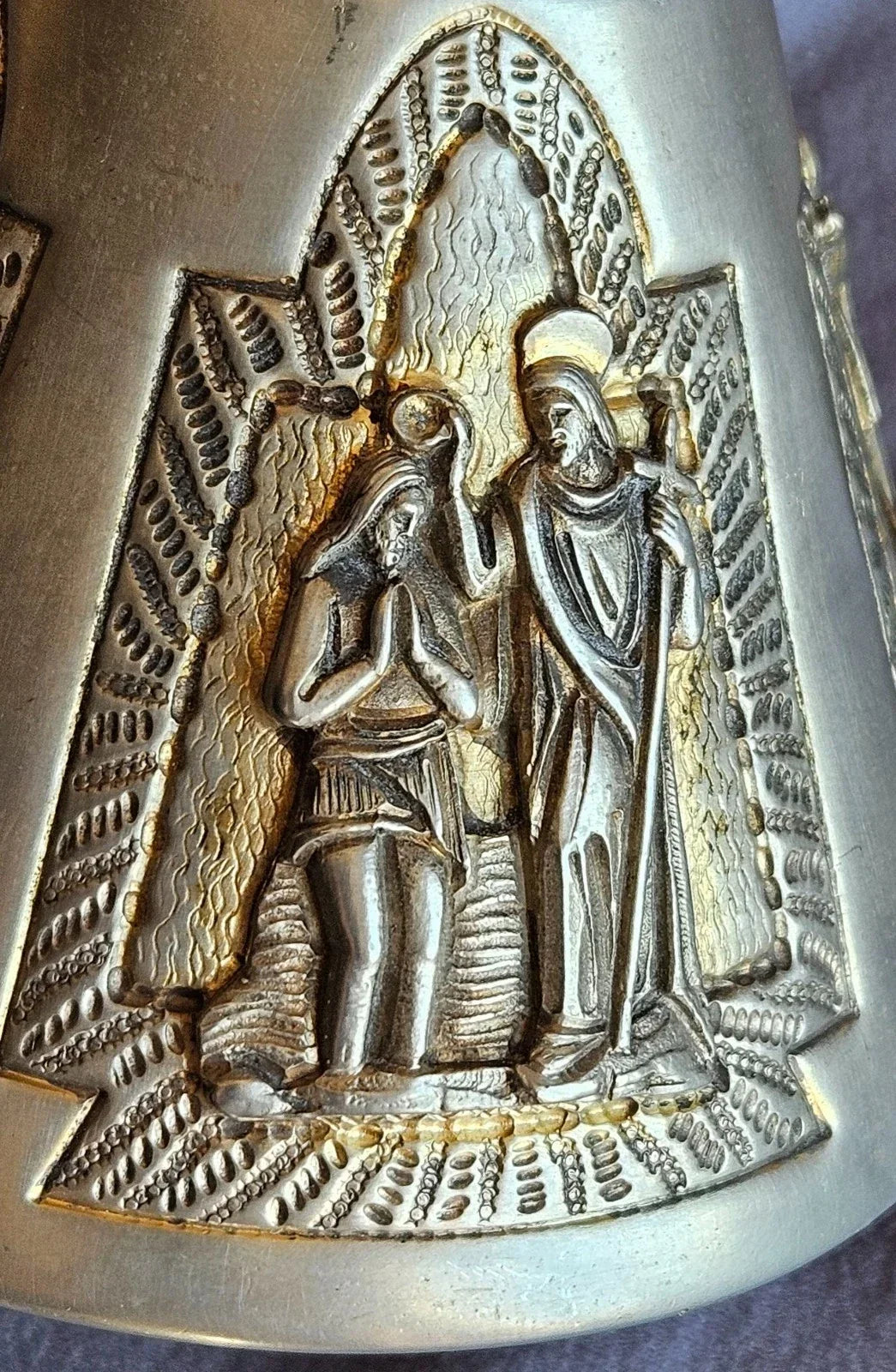 Solid silver Italian chalice with remains of vermeil gilding